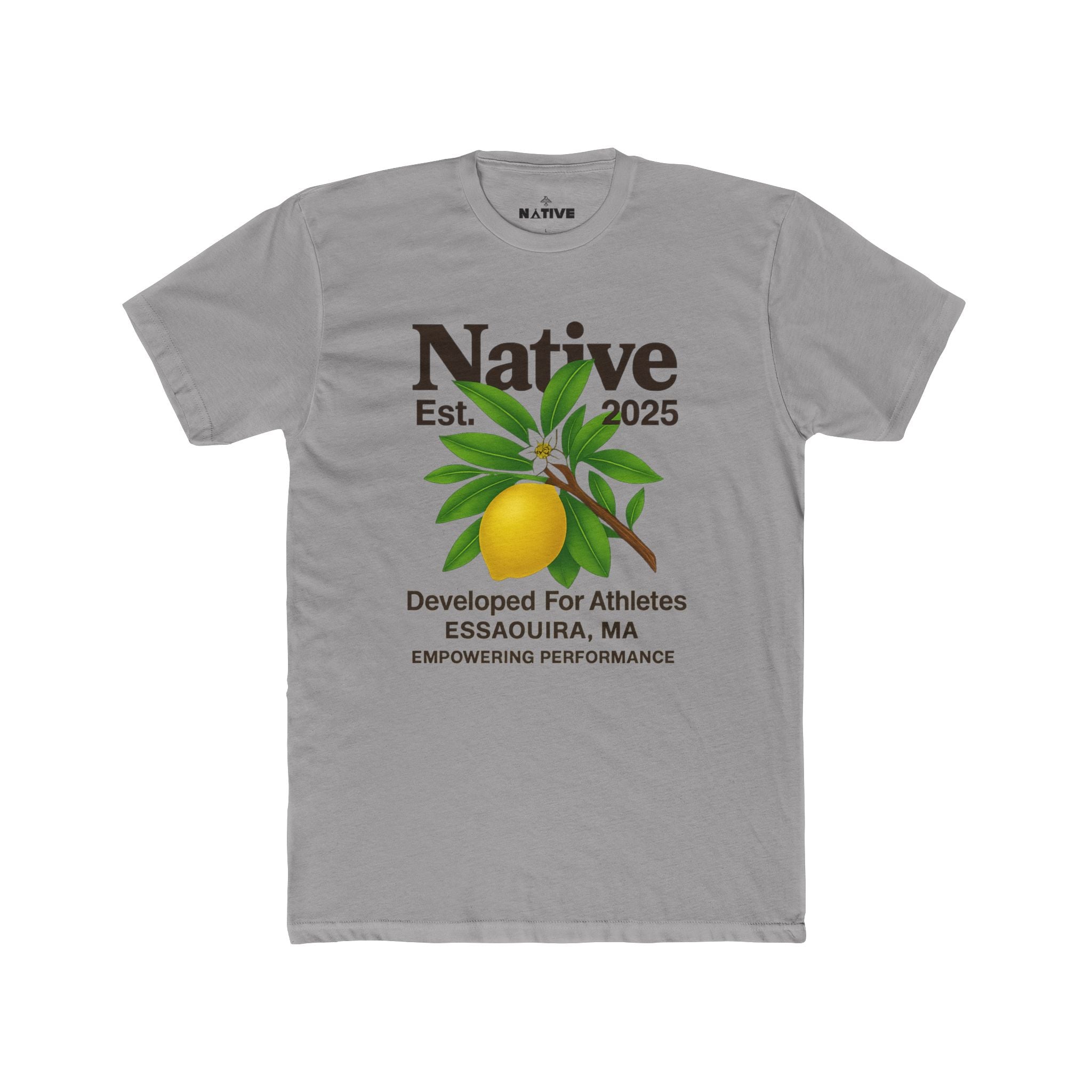 Native Lemon Tee — "Native Est. 2025" Athletic Crew Shirt