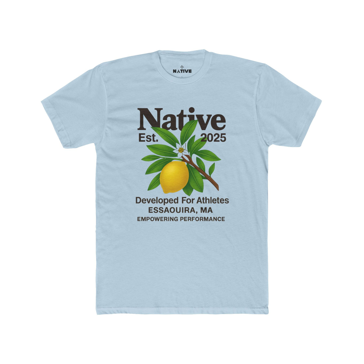 Native Lemon Tee — "Native Est. 2025" Athletic Crew Shirt