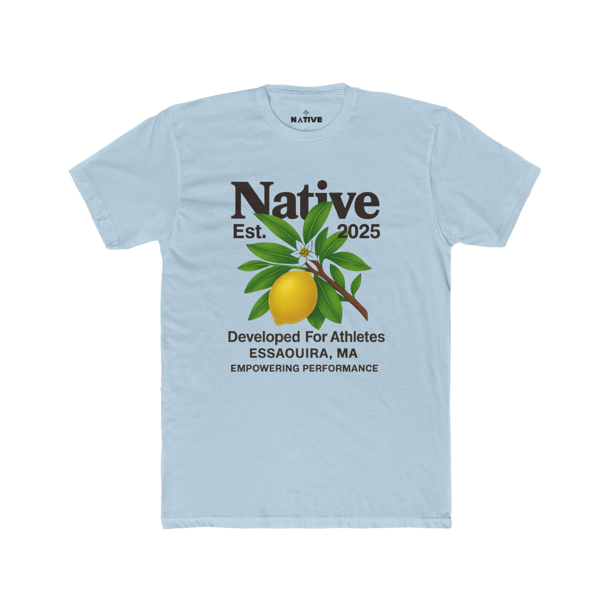 Native Lemon Tee — "Native Est. 2025" Athletic Crew Shirt