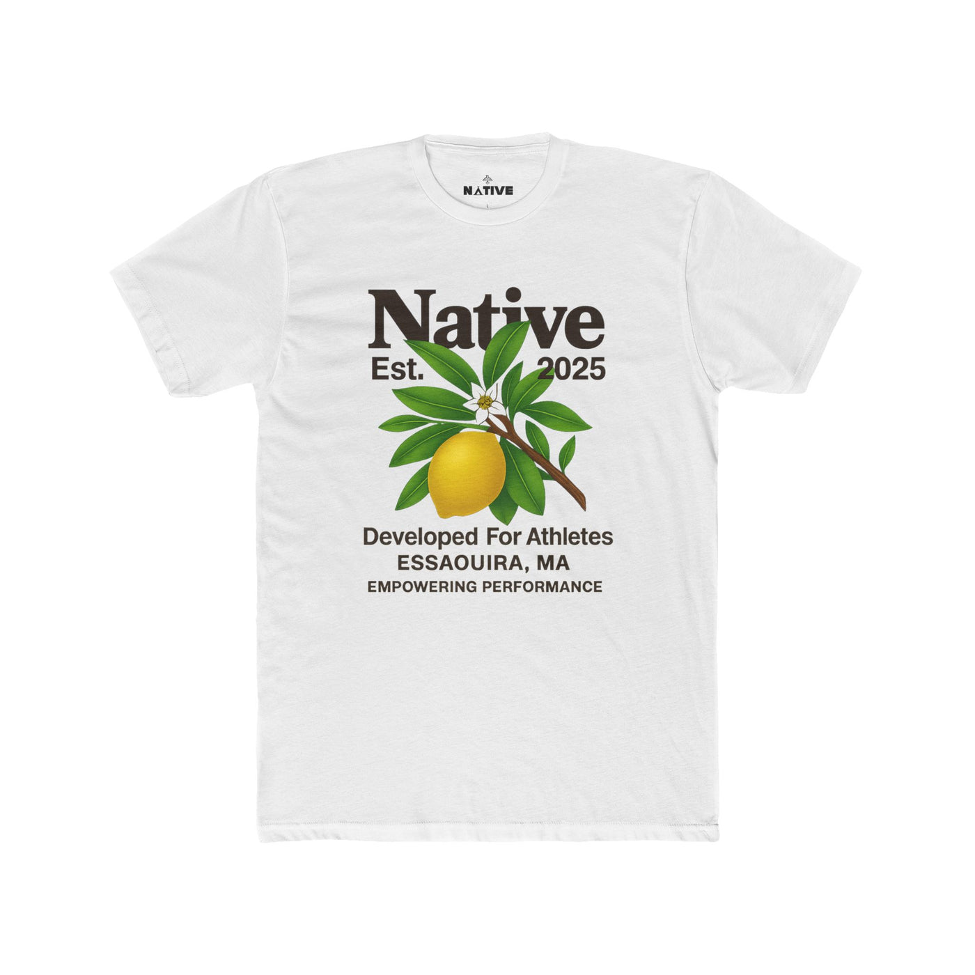 Native Lemon Tee — "Native Est. 2025" Athletic Crew Shirt