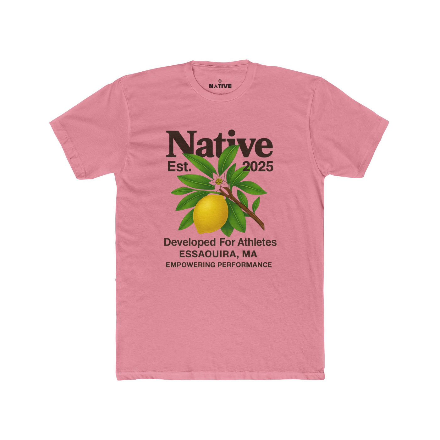 Native Lemon Tee — "Native Est. 2025" Athletic Crew Shirt