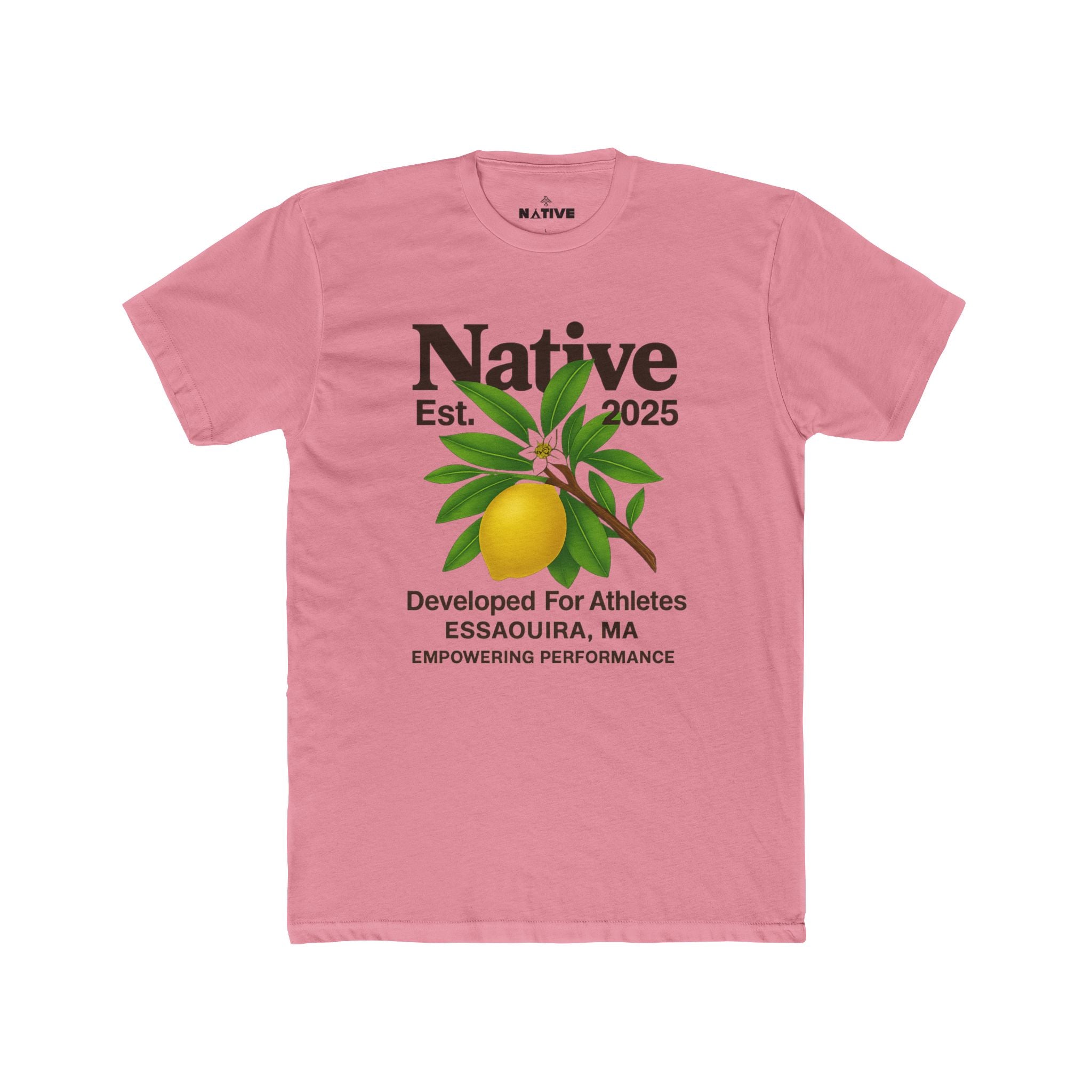 Native Lemon Tee — "Native Est. 2025" Athletic Crew Shirt