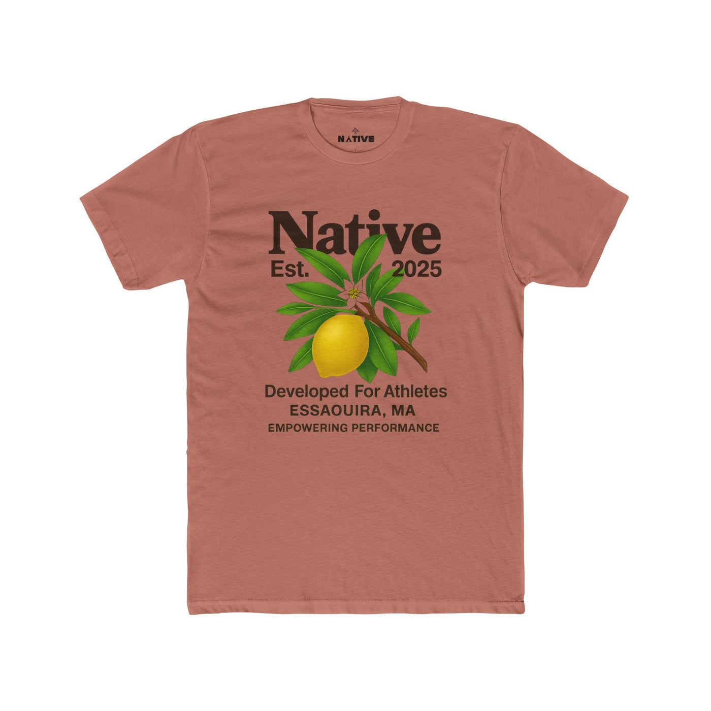Native Lemon Tee — "Native Est. 2025" Athletic Crew Shirt